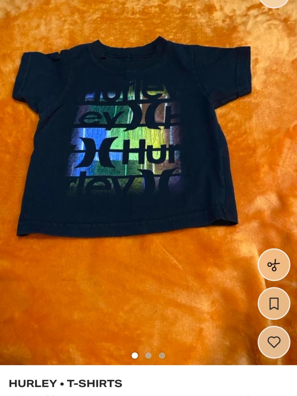Hurley kids 12 month m Black Short-Sleeve Tee with Iridescent Logo